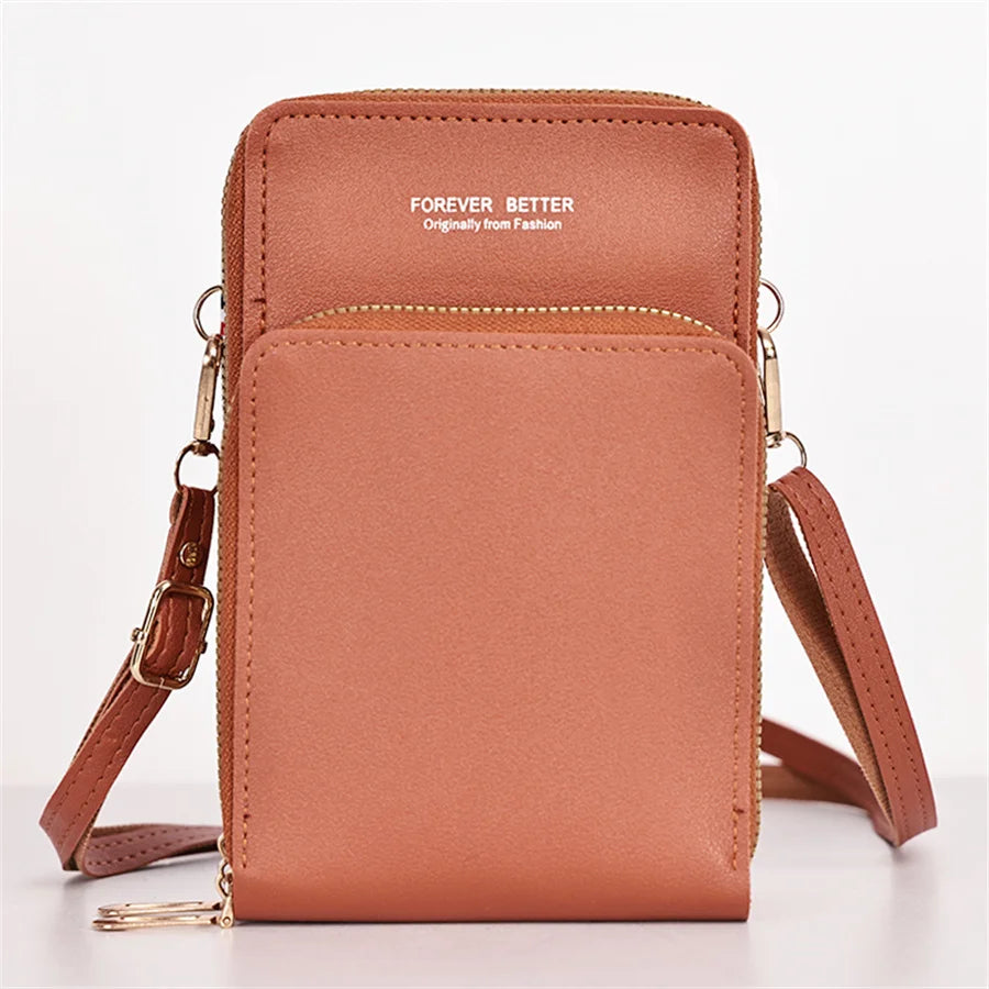 Women's Fashion New Large Capacity Multifunctional Wallet Mobile Phone Card Solid Color Simple Shoulder Bag - NJPH Best Selling 