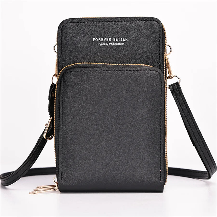 Women's Fashion New Large Capacity Multifunctional Wallet Mobile Phone Card Solid Color Simple Shoulder Bag - NJPH Best Selling 