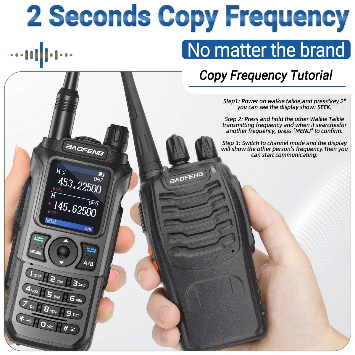 Baofeng UV-21 Pro V2 Wireless Copy Frequency Tri Band Powerful Waterproof Long Range UV-5R 22Pro S22 Type-C Two Way Radio - NJPH Best Selling 