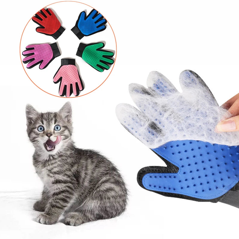 Pet Glove Cat Grooming Hair Deshedding Brush Dog Comb for Bath Remover Clean Massage For Animal - NJPH Best Selling 