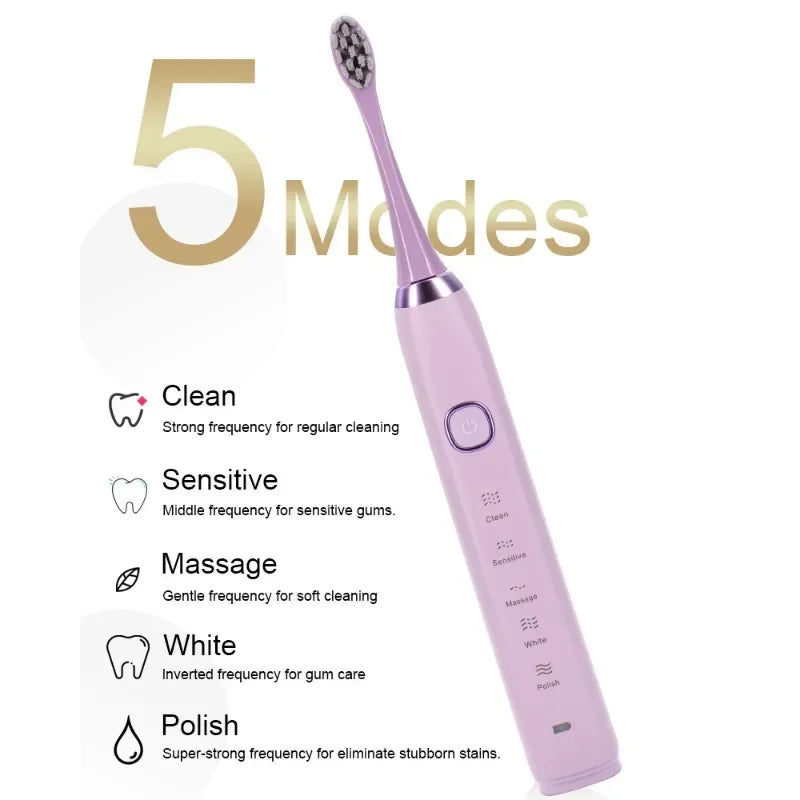 Electric Toothbrush USB Rechargeable IPX7 Waterproof S100 Ultrasonic SonicToothbrush Electric for Adult Suitable for Gift - NJPH Best Selling 