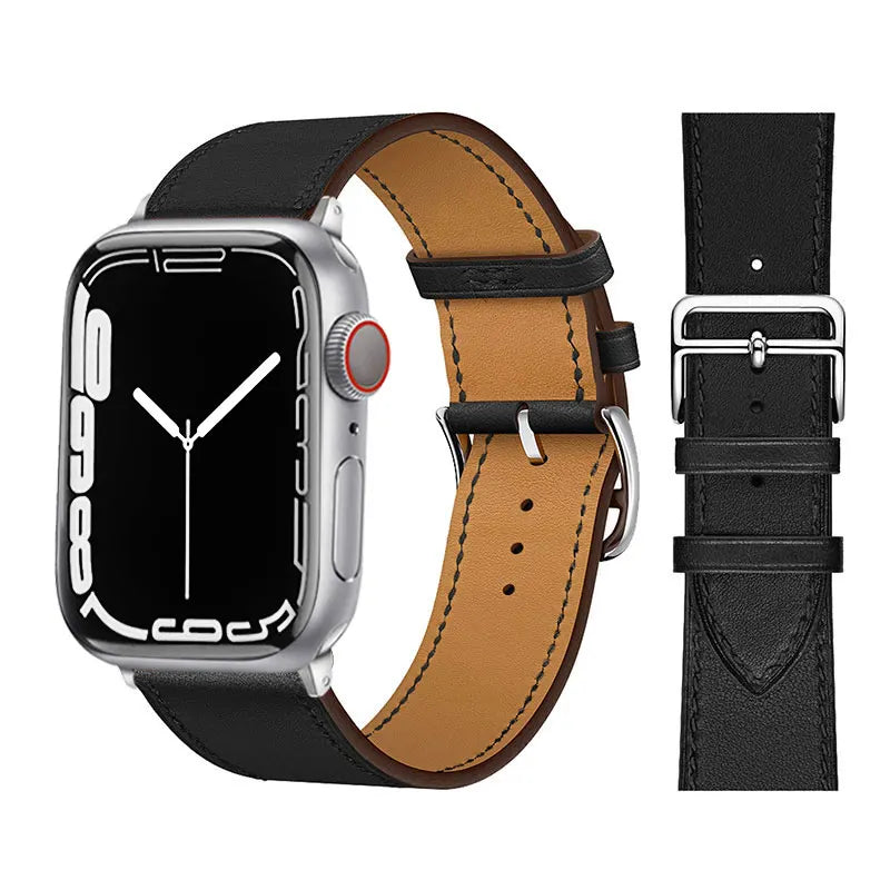 Leather Watch Straps for Apple Watch band 44mm 49mm 45mm 42mm 40mm 41mm 38mm sport bracelet iWatch series Ultra 9-8-7-6-5-4-3-SE - NJPH Best Selling 