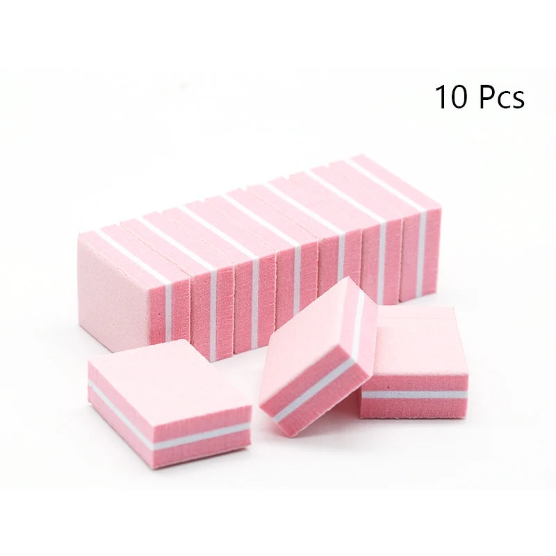 50Pc Professional Mini Nail Art buffer 100/180 Sandpaper Manicure Care File Sanding Polishing Nails File Grinding Equipment Tool - NJPH Best Selling 