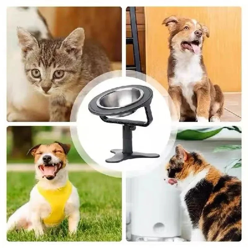 Dogs Bowl Elevated Stand Cat Feeder Bowl Adjustable Height Stainless Steel Pet Food Bowl Stand Feeders Table Puppy Accessories - NJPH Best Selling 