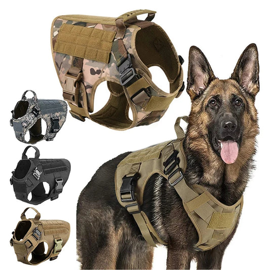 Tactical Dog Harness Military Training K9 Padded Quick Release Vest Pet Training Dog Harness For Set Small Medium Large Dogs - NJPH Best Selling 