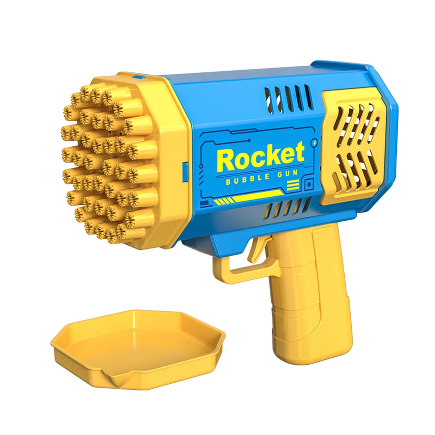 One Pack Of Children's 40 Holes Rocket Launcher Handheld Portable Electric Automatic Bubble Gun LED Light For Boys And Girls - NJPH Best Selling 