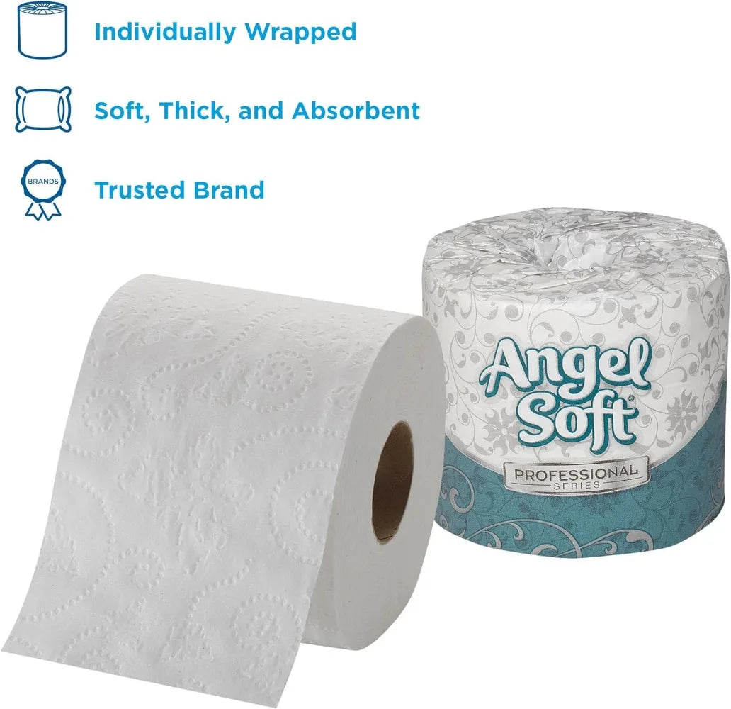 Georgia-Pacific Angel Soft ps 16880 White 2-Ply Premium Embossed Bathroom Tissue; 4.05" Length x 4.0" Width (Case of 80 Rolls; 4