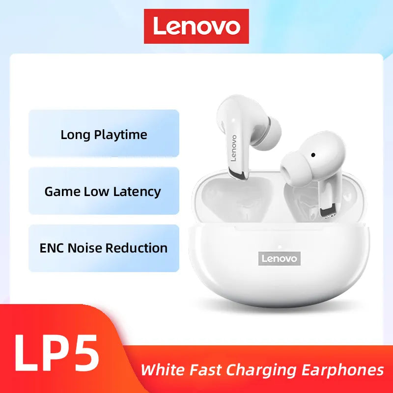 100% Original Lenovo LP5 Wireless Bluetooth Earbuds HiFi Music Earphone With Mic Headphones Sports Waterproof Headset 2021New - NJPH Best Selling 