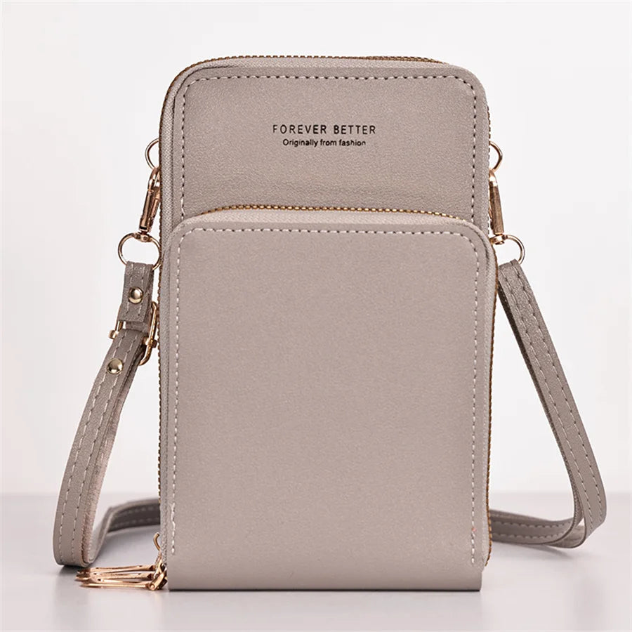 Women's Fashion New Large Capacity Multifunctional Wallet Mobile Phone Card Solid Color Simple Shoulder Bag - NJPH Best Selling 