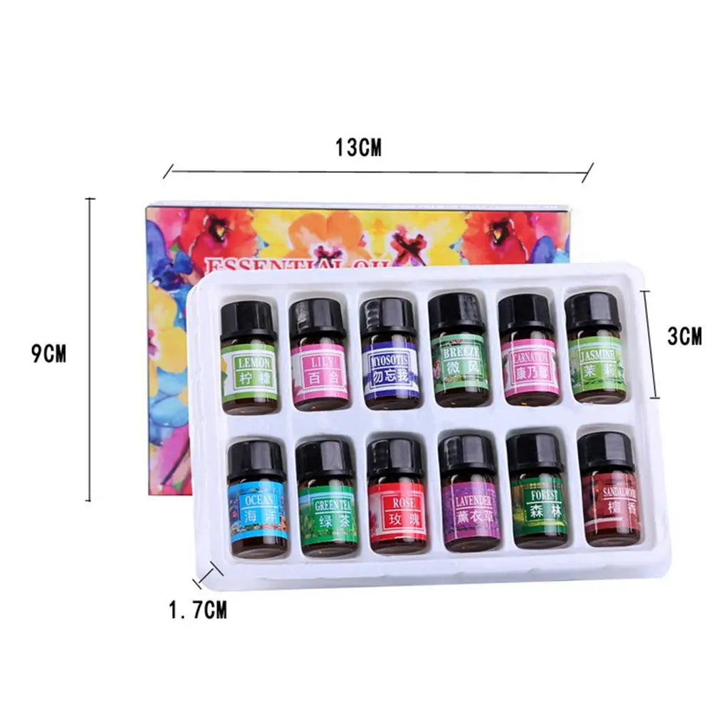 Essential Oil Set 12-bottle 3ML/0.13oz Defuse Essential Oils Water-soluble Natural Essential Oils For Diffuser Humidifier - NJPH Best Selling 