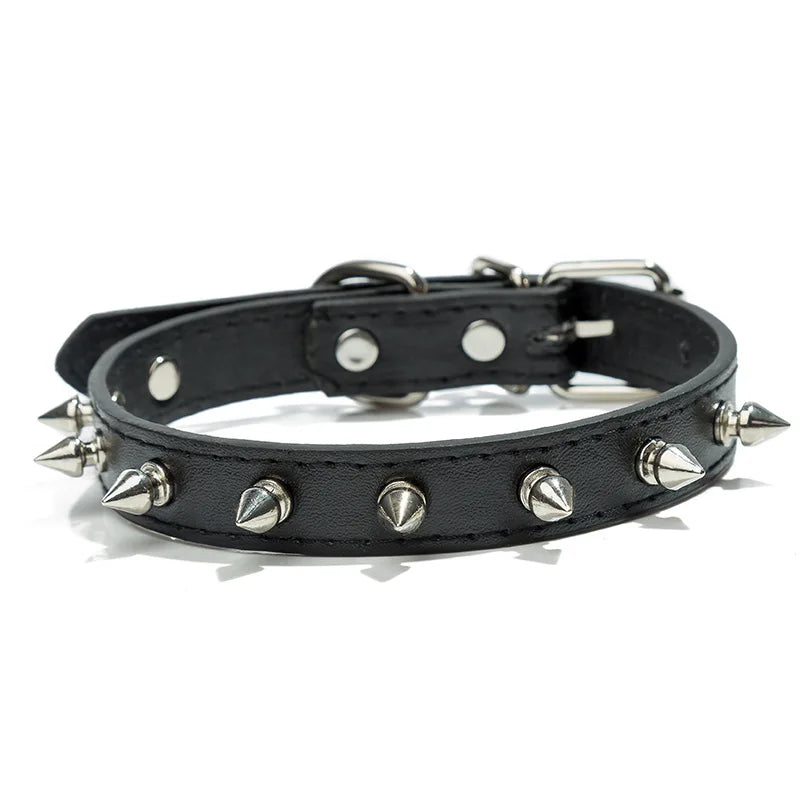 Leather Dog Cat Collar Spiked Studded Puppy Pet Necklace For Small Medium Large Dogs Cats Neck Strap Pet Products Accessories - NJPH Best Selling 