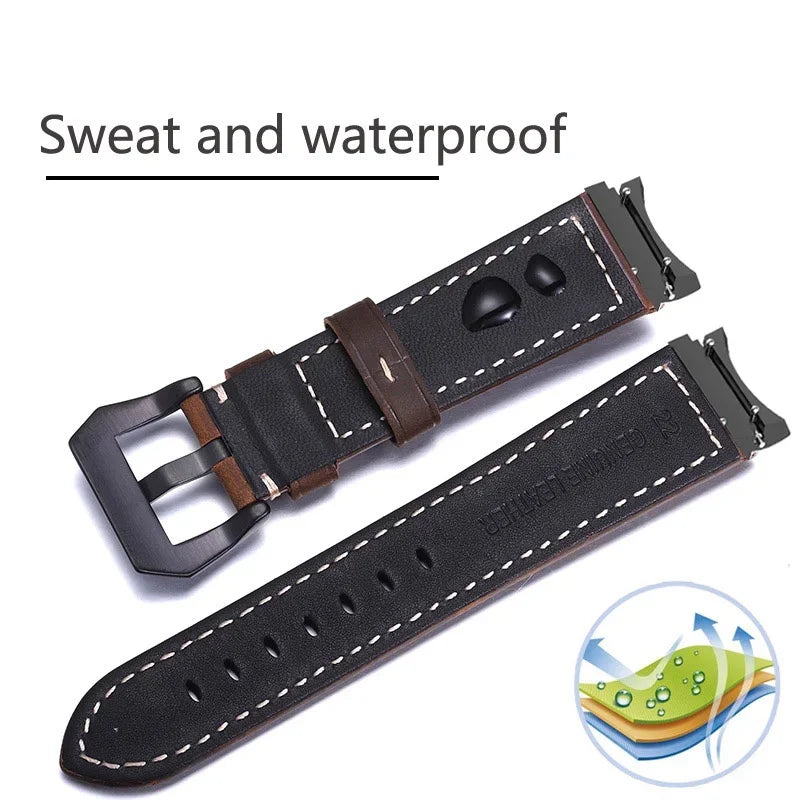 High Quality Genuine Leather Strap for Samsung Galaxy Watch 5 Pro Band Watch 6 44mm Strap for Galaxy Watch 4 Classic 46mm 47mm - NJPH Best Selling 