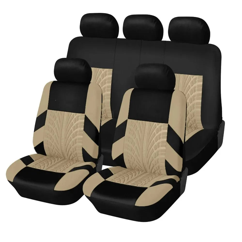 Car Seat Covers Full Set Front Split Rear Bench For Car Universal Cloth SUV Sedan Van Automotive Interior Covers - NJPH Best Selling 