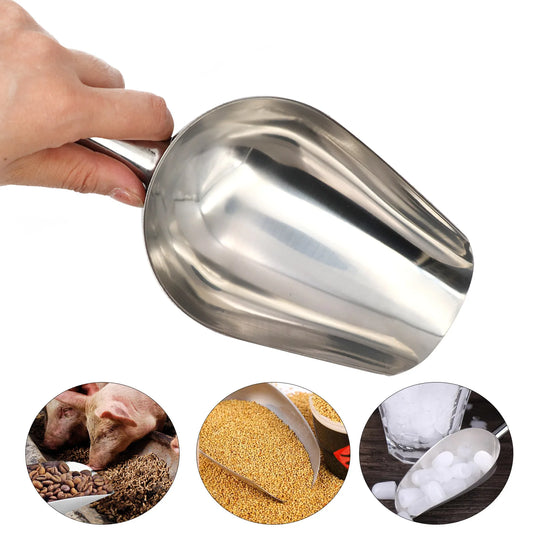 Pet Food Shovel Stainless Steel Dog Feeding Shovel Cat Dry Food Scoop Large Capacity Thickening Dog Food Scoop Spoon 23.5X8X5Cm - NJPH Best Selling 