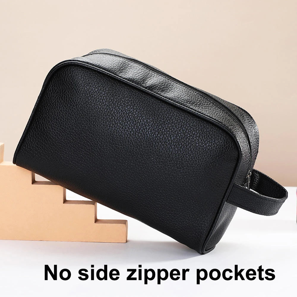 Men Travel Cosmetic Bag Zipper Makeup Bags PU Leather Travel toiletry bag Cosmetics Organizer Storage Pouch Large Capacity New - NJPH Best Selling 