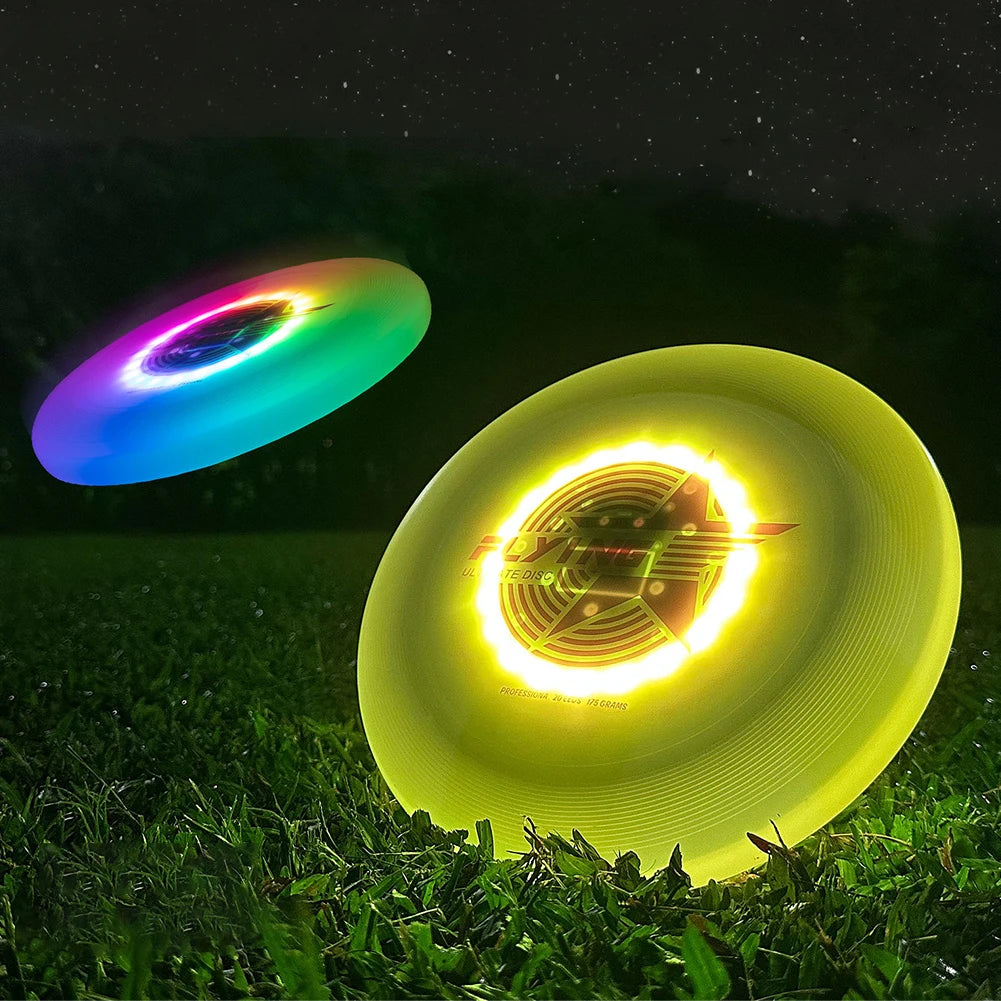 20 LED Swivel Flying Discs Ultimate Flying Professional Throwing Disc Lightweight for Outdoor Sports Beach Camping Game Gym 175g