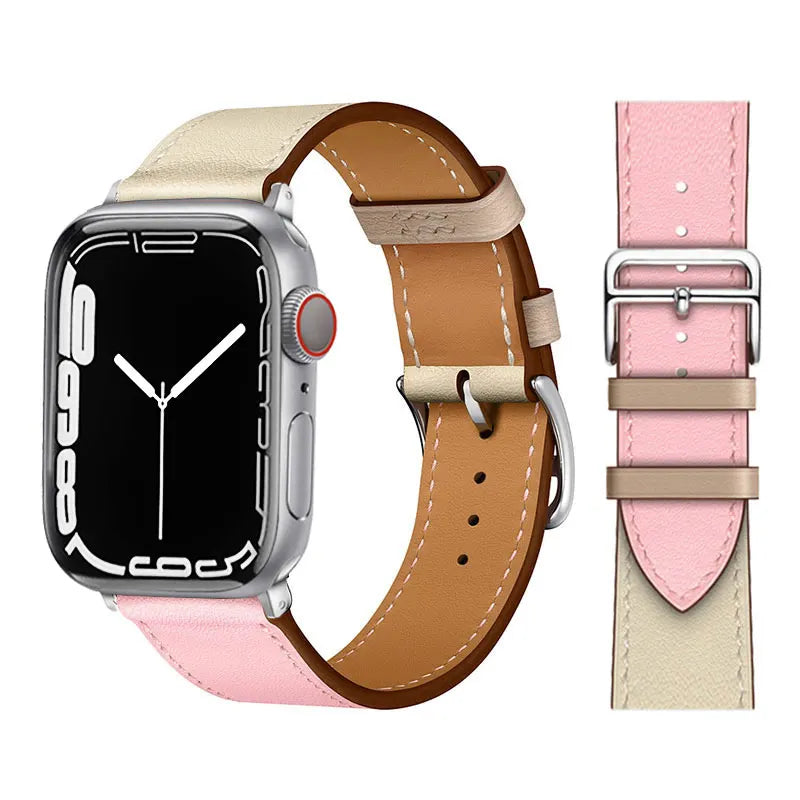 Leather Watch Straps for Apple Watch band 44mm 49mm 45mm 42mm 40mm 41mm 38mm sport bracelet iWatch series Ultra 9-8-7-6-5-4-3-SE - NJPH Best Selling 