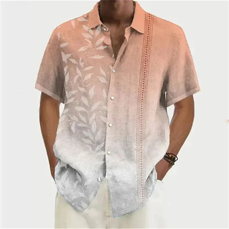 Summer New Style Men's Shirt Hawaiian Shirt Coconut Wood 3D Printing Short Sleeve Button Clothes Tropical Fashion Leisure Shirt - NJPH Best Selling 