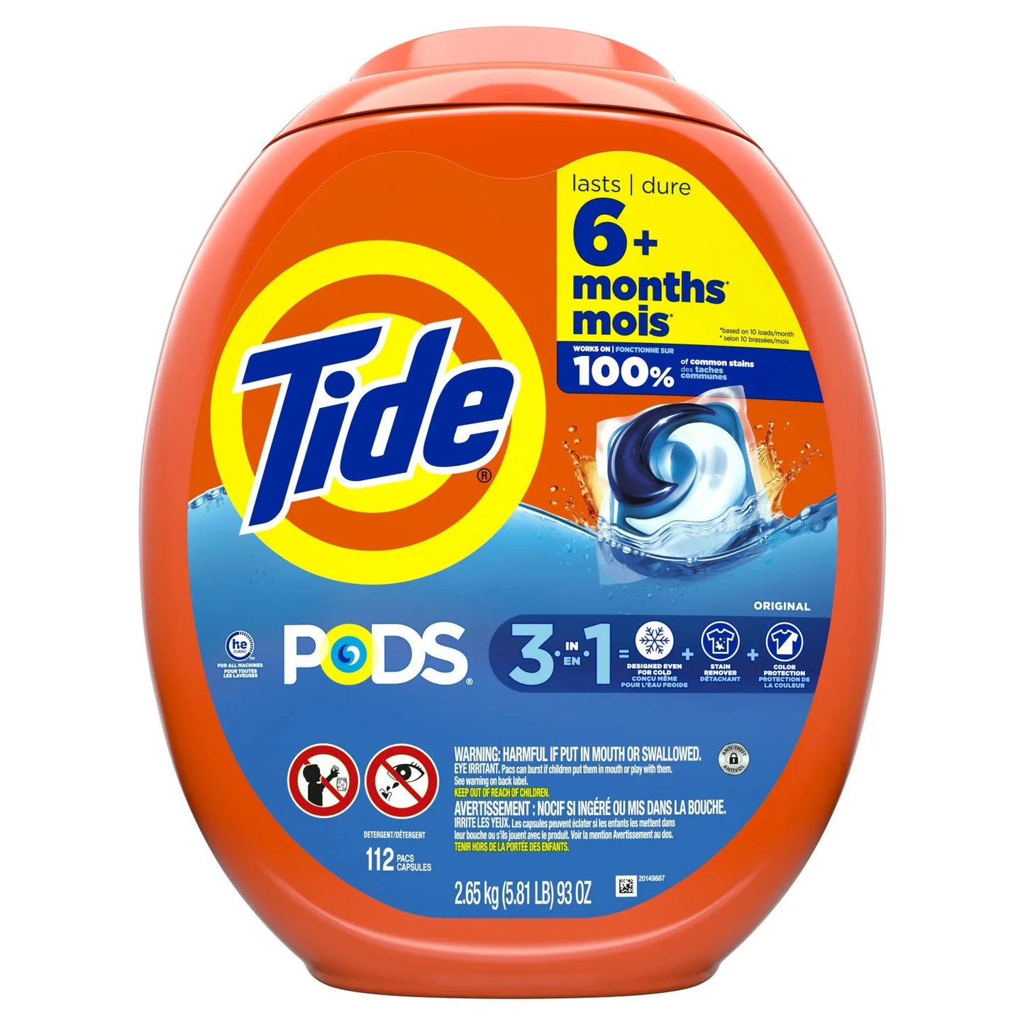 Tide PODS Liquid Laundry Detergent, Original Scent, HE Compatible, 112 Count - NJPH Best Selling 