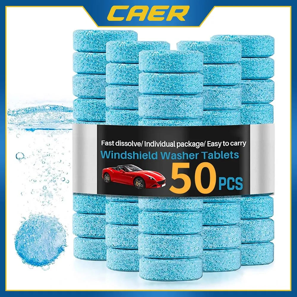 Car Windshield Cleaner Effervescent Tablet Universal Window Glass Washer Fluid Concentrated Solid Set Remove Stains Clear Vision - NJPH Best Selling 