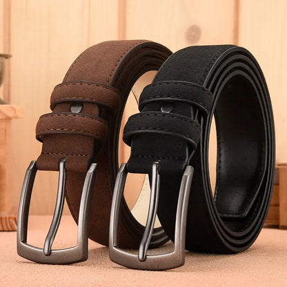 Men Suede Belt Retro Trend Alloy Buckle Men Belt Large Size Genuine High-End Belt 2025 New, Gift For Boyfriend And Dad