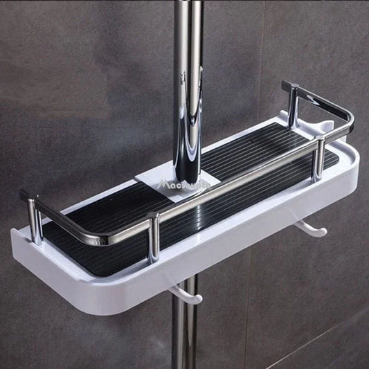 Bathroom Shower Storage Rack Organizer No Drilling Lifting Rod Shower Head Holder Shower Gel Shampoo Tray Holder Pole Shelves - NJPH Best Selling 