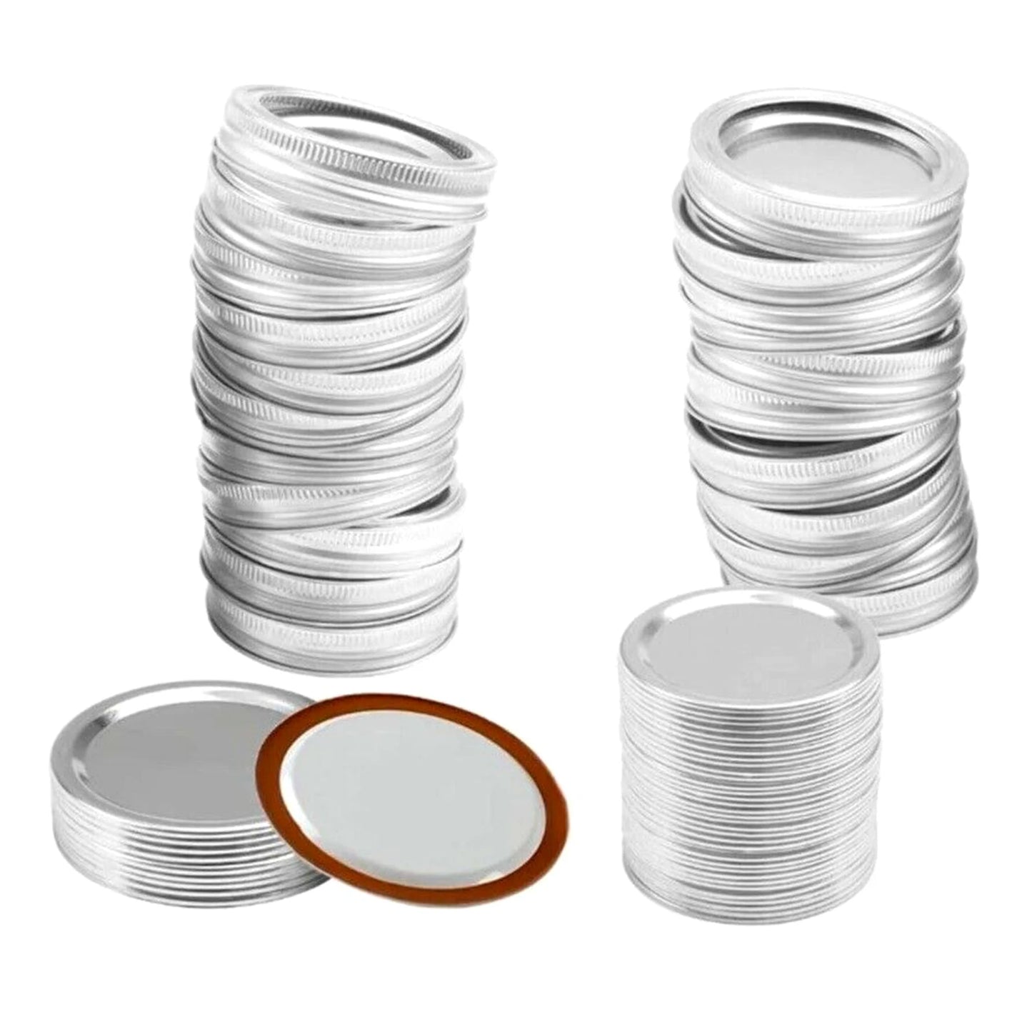 48PCS Canning Lids and Bands for Regular Mouth 70mm Jar Rings Split Type Leak Proof Metal Mason Jar Lids - NJPH Best Selling 