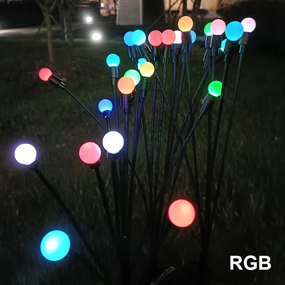 Solar LED String Fairy Lights Path Lawn Landscape Firefly Lamp Outdoor New Year Christmas Garden Patio Garland Street Decoration - NJPH Best Selling 