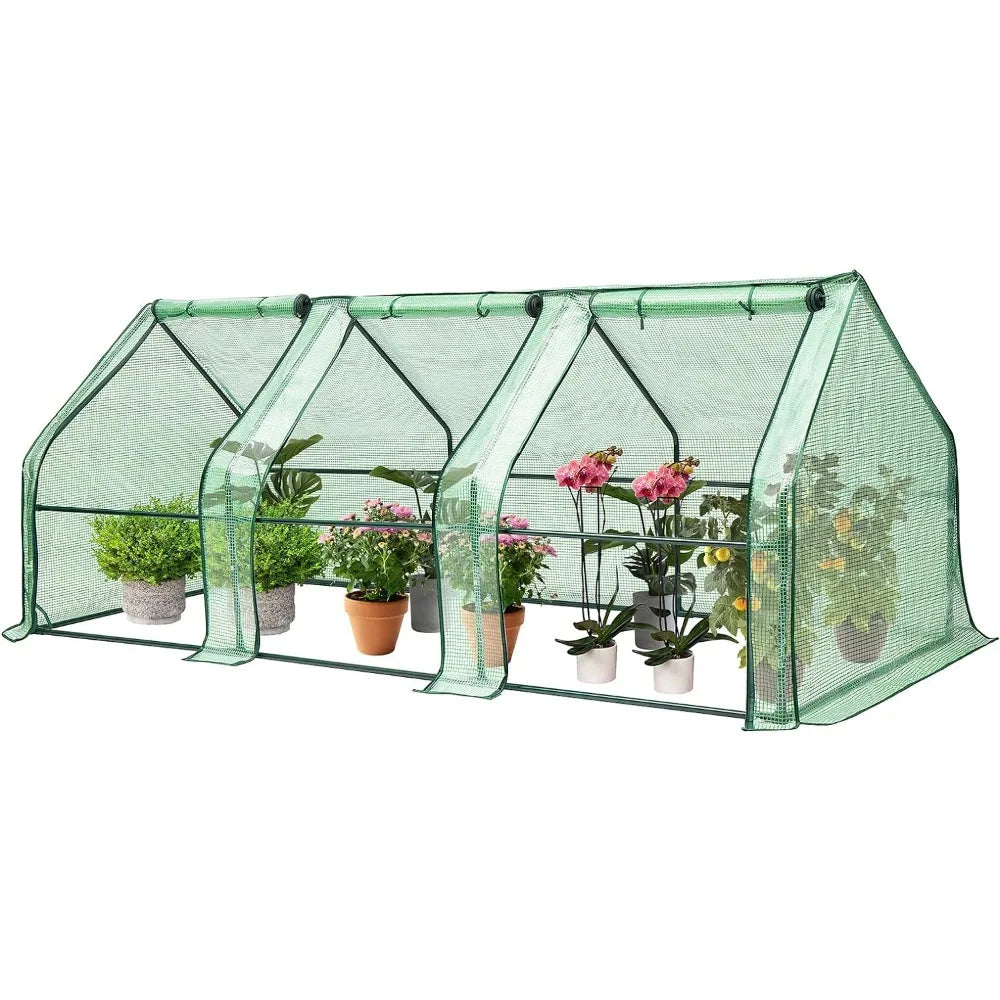 Greenhouse Garden Free Shipping PE Cover With Roll-up Zipper Door Portable Mini Greenhouse 94.5x36x36-Inch Tunnels Planting Home - NJPH Best Selling 