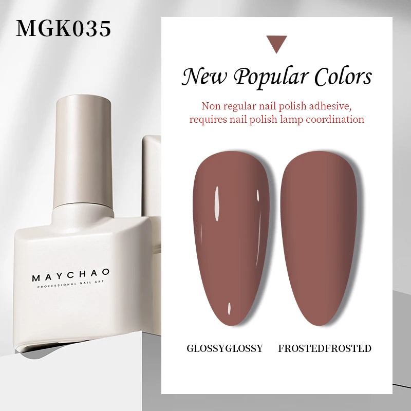 MAYCHAO 12ml Gel Nail Polish 48 Colors Glossy Semi Permanent Soak Off UV LED Frosted Gel Nails Painting Varnish - NJPH Best Selling 