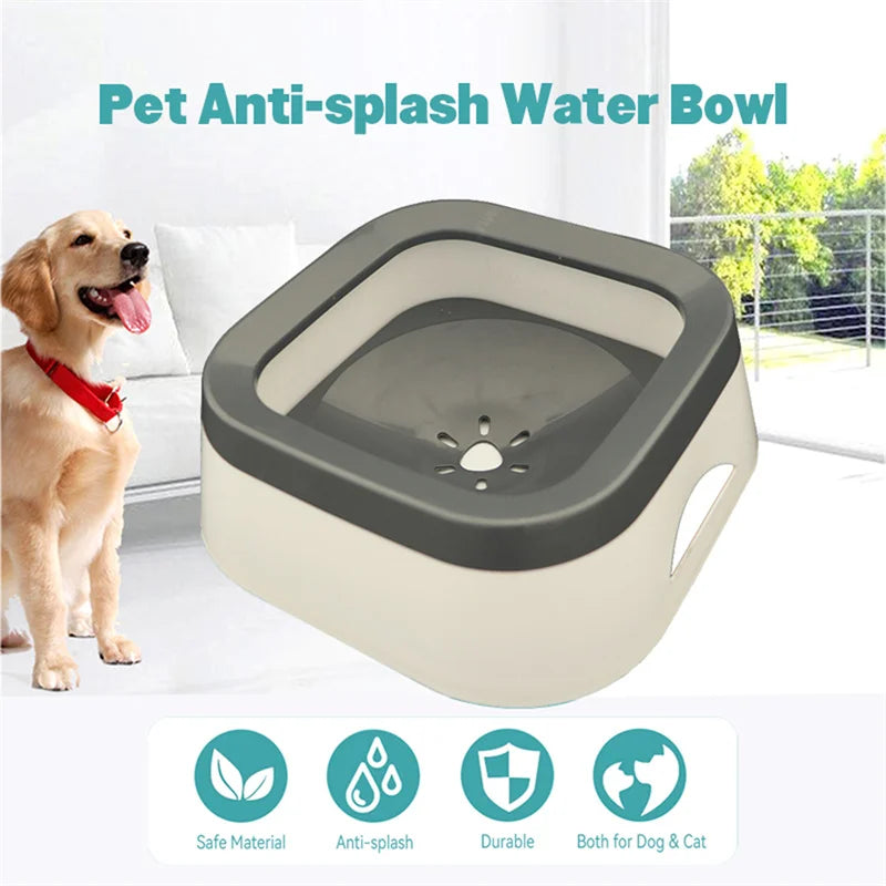 Anti-splash Water Bowl For Dogs 1L Large Capacity Drinker Drinking Bowls Dog Waterer For Puppy Cat Pet Accessories - NJPH Best Selling 