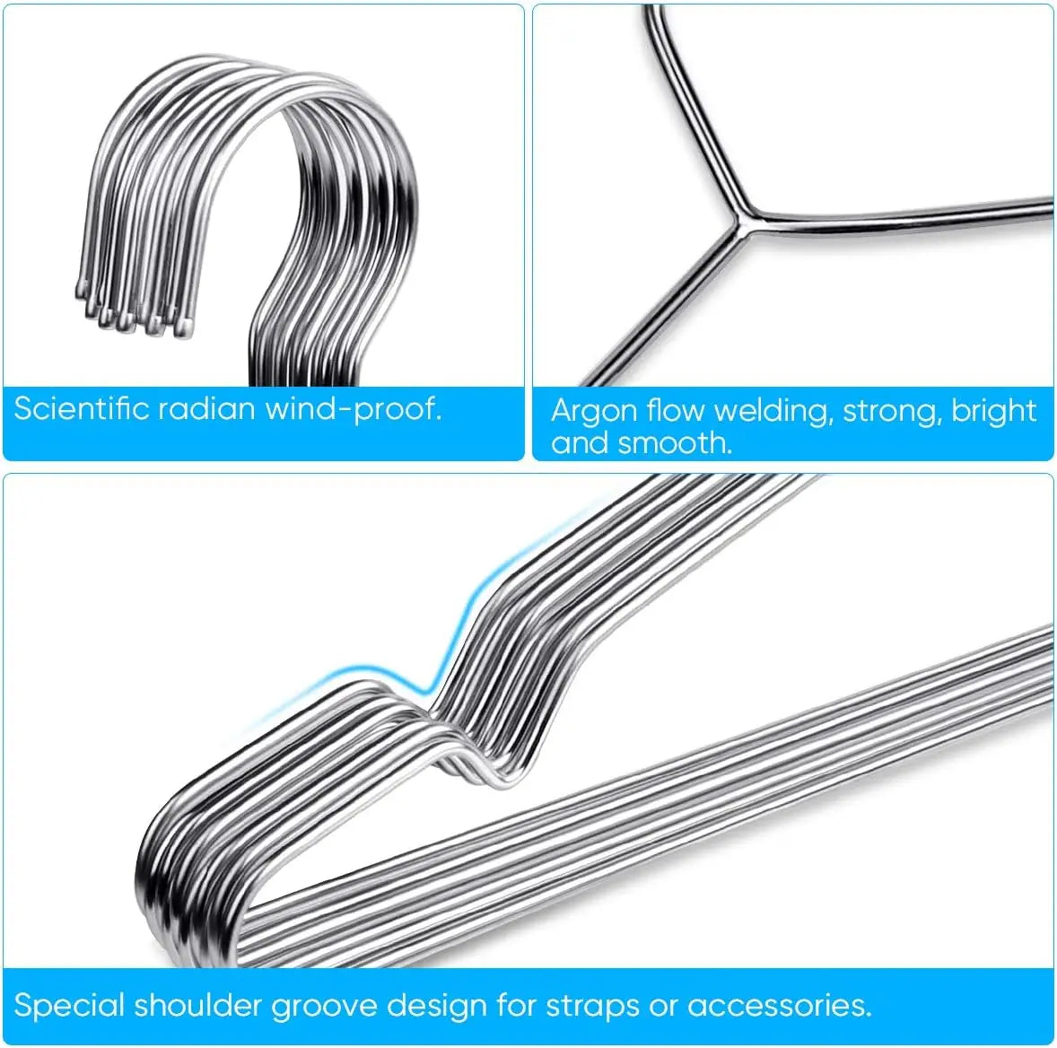 Fayleeko Wire Coat Hangers 40 Pack Strong Heavy Duty Stainless Steel Metal Ultra Thin Space Saving Clothes Hangers 16.5 Inch - NJPH Best Selling 