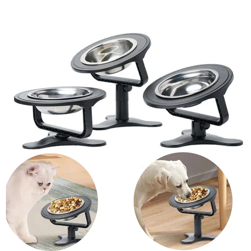 Dogs Bowl Elevated Stand Cat Feeder Bowl Adjustable Height Stainless Steel Pet Food Bowl Stand Feeders Table Puppy Accessories - NJPH Best Selling 