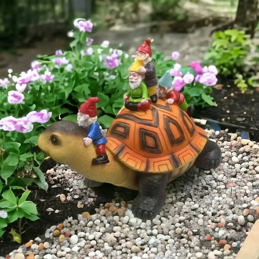 Garden Gnome Turtle Statues Yard Art Resin Figurine Decorations For Outdoor Garden and Patio Lawn - NJPH Best Selling 