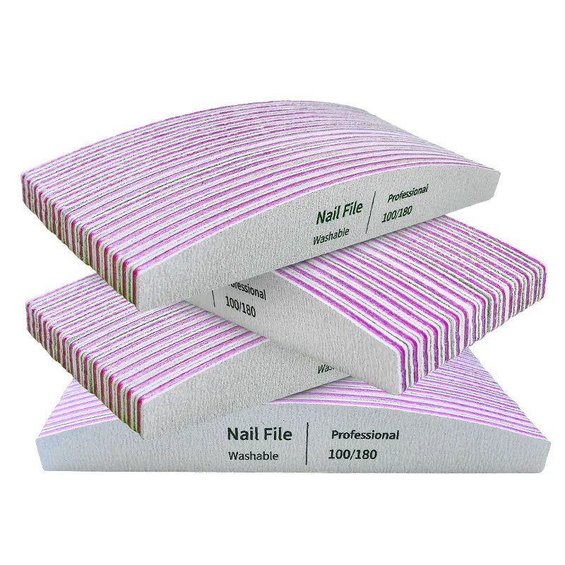 Nail File 100 to 180 Professional Tools Emery for Manicure Lime 240 Sandpaper Gel Polishing Files for Nails Buffers Set Polisher - NJPH Best Selling 