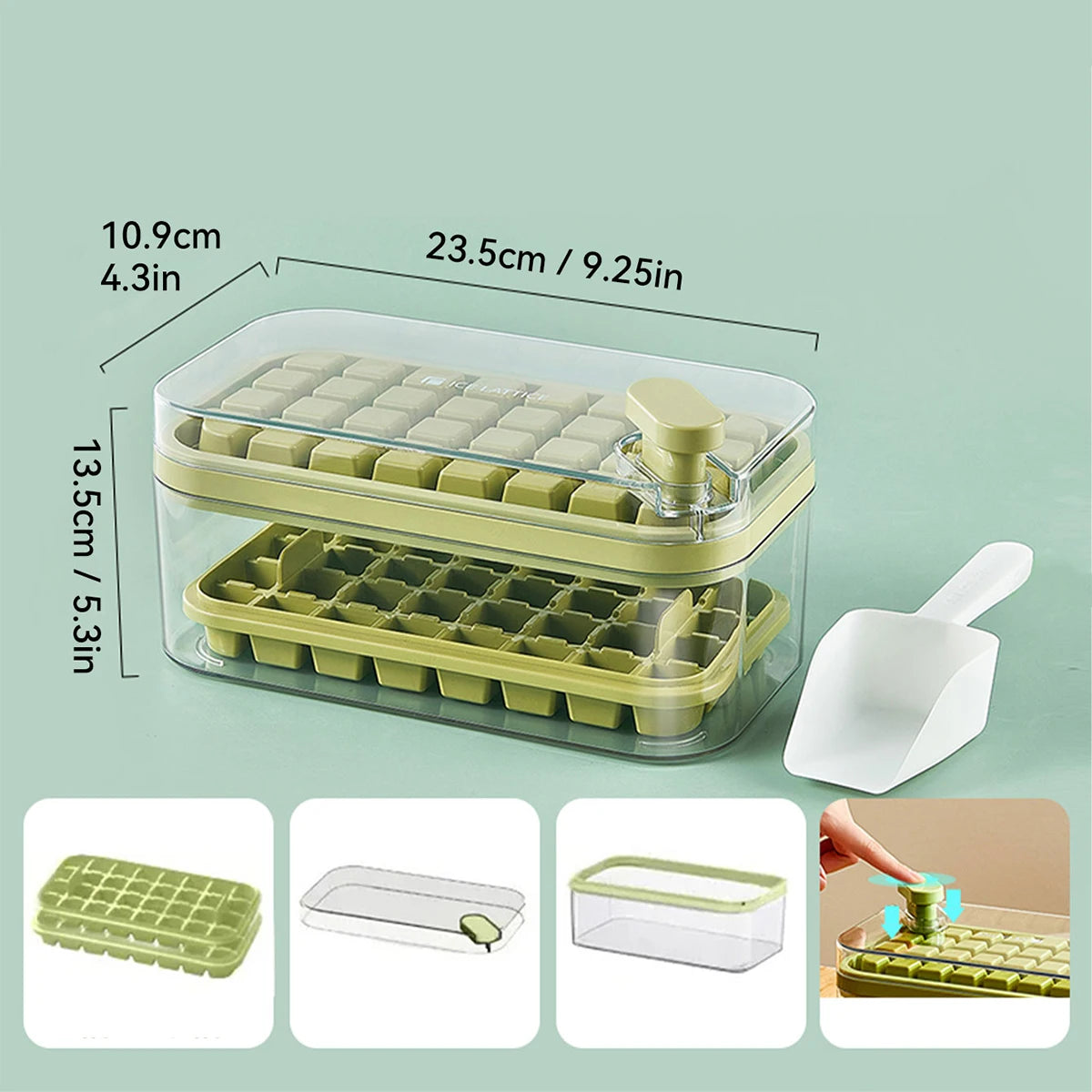 WORTHBUY Square Silicone Ice Mold Box Press Type Ice Tray Mold With Storage Box Whiskey Beer Quick-freeze Kitchen Gadgets - NJPH Best Selling 