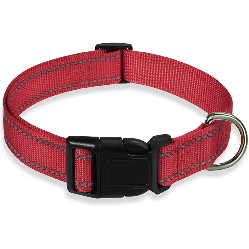 Reflective Dog Collar Strap With Adjustable Safety Nylon Pet Collar Pet Traction Rope Suitable For Small And Medium-Sized Pets - NJPH Best Selling 