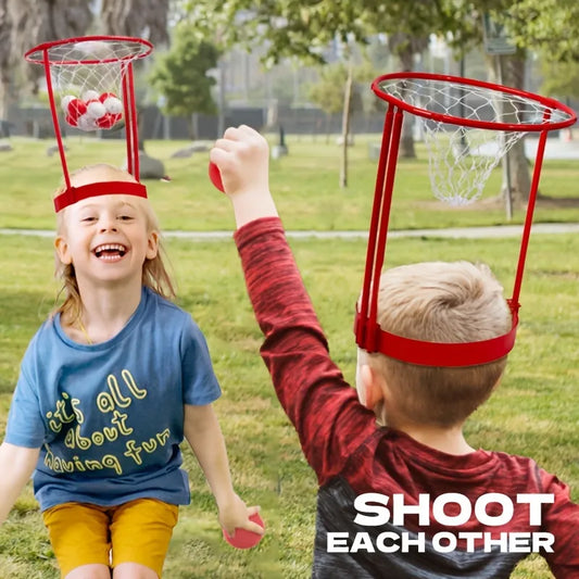 2 Pack Head Hoop Basketball Party Game For Kids And Adults Carnival Game Adjustable Basketball Net Headband With 20 Balls - NJPH Best Selling 