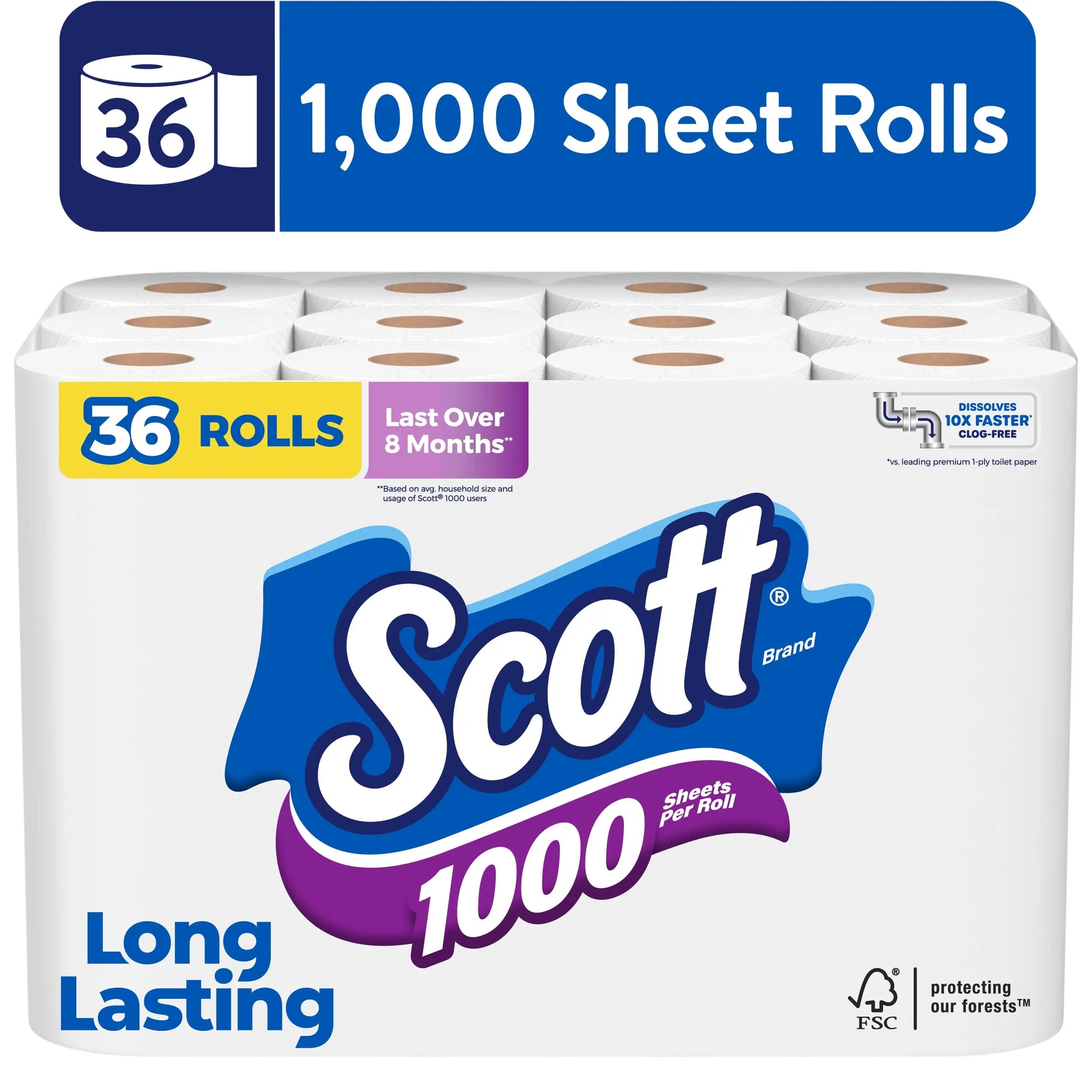 1000 Toilet Paper 36 Rolls 1000 Sheets Per Roll Paper Towels Toilet Paper - NJPH Best Selling 