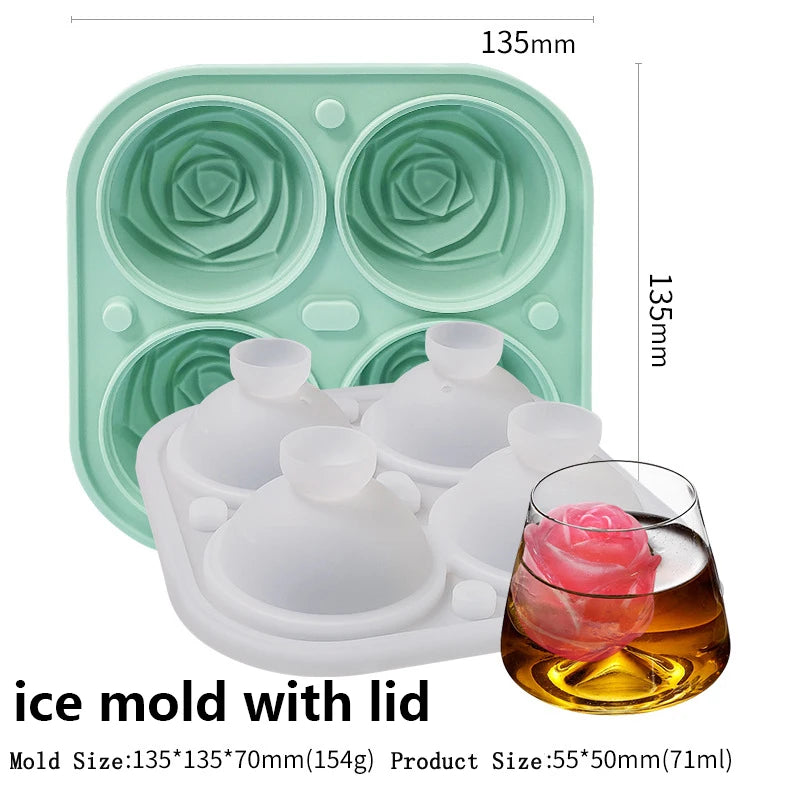 2/4/6/8/15Grid Large Ice Cube Mold Square Ice Tray Mold Large Cubitera Food Grade Silicone Tray Mold DIY Ice Maker Ice Cube Tray - NJPH Best Selling 