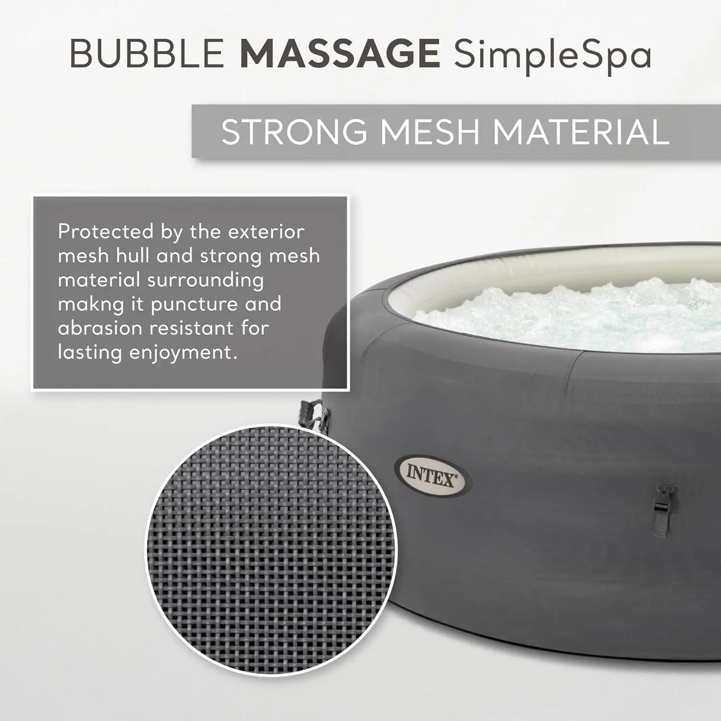 SimpleSpa Bubble Massage Inflatable Round Hot Tub Relaxing Outdoor Water Spa with Soothing Jets Insulated Cover - NJPH Best Selling 