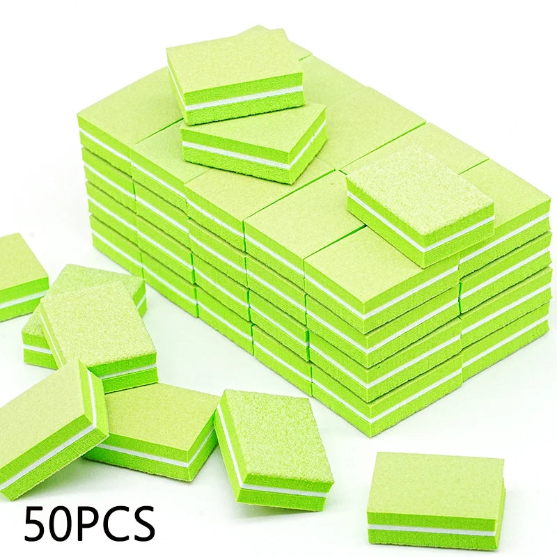 50Pc Professional Mini Nail Art buffer 100/180 Sandpaper Manicure Care File Sanding Polishing Nails File Grinding Equipment Tool - NJPH Best Selling 