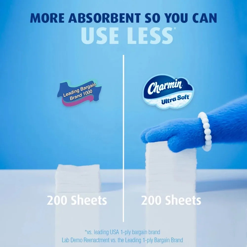 Charmin Ultra Soft Toilet Paper 24 Super Mega Rolls, 336 Sheets per Roll, 8064 Total Sheets - NJPH Best Selling 