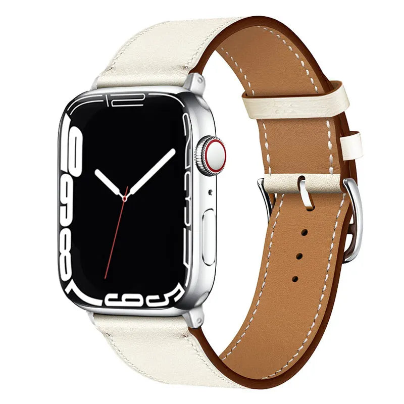 Leather Watch Straps for Apple Watch band 44mm 49mm 45mm 42mm 40mm 41mm 38mm sport bracelet iWatch series Ultra 9-8-7-6-5-4-3-SE - NJPH Best Selling 