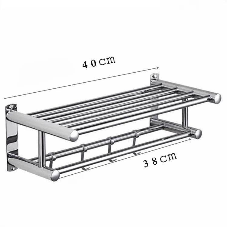 40cm/50cm Stainless Steel Bath Towel Rack Project Hotel Hotel Household Bathroom Toilet Wall Mounted Shelf - NJPH Best Selling 