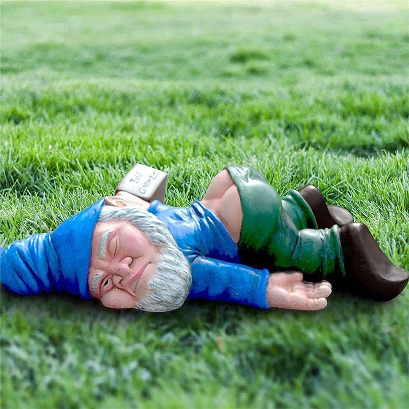 Creative Drunk Garden Gnome Patio Ornament Funny Rude Drunken Disorderly Statue Figurine Elves Pixie Bonsai Decoration - NJPH Best Selling 