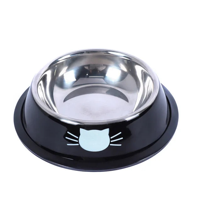 Cat Food Bowl Stainless Steel Kitten Cat Feeder Water Bowl With Non-Slip Rubber Base Small Pet Bowl Cat Accessories Pet Supplies - NJPH Best Selling 