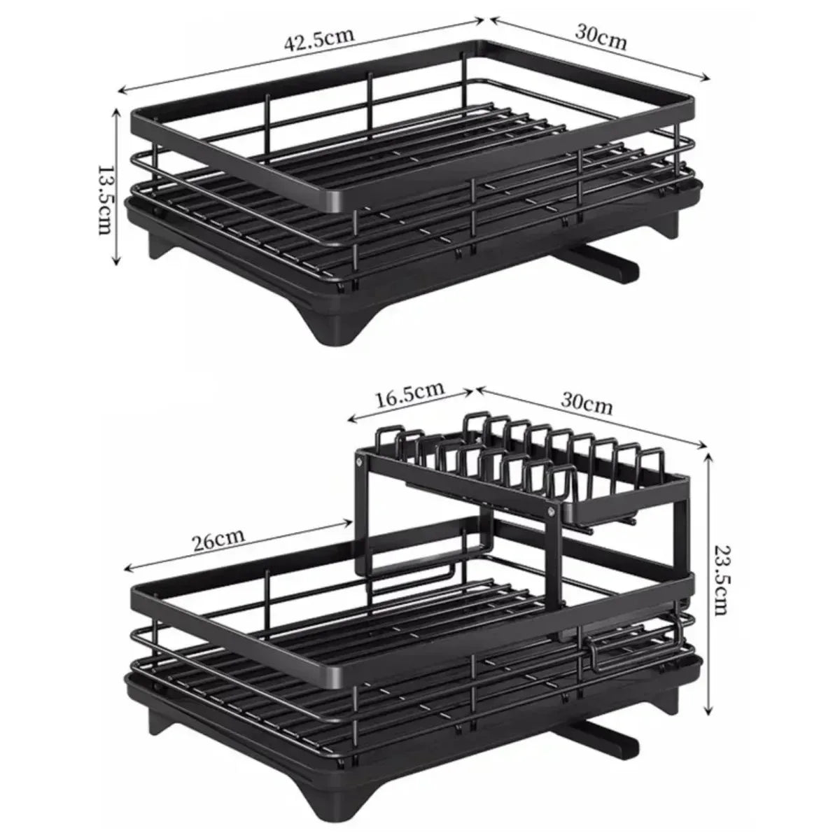 Dish Drying Rack Kitchen Adjustable Stainless Steel 2 Tier Plates Organizer Dish Bowl Drainer Storage Rack Kitchen Utensils - NJPH Best Selling 