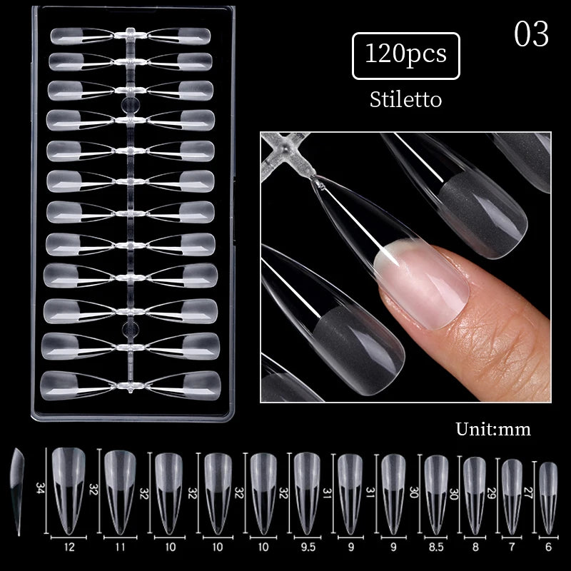 Nail Art Press on False Nails Fake Nails Coffin Gel Nails Extension System Full Cover Short Nail Soft Gel Tips Accessories Tool - NJPH Best Selling 