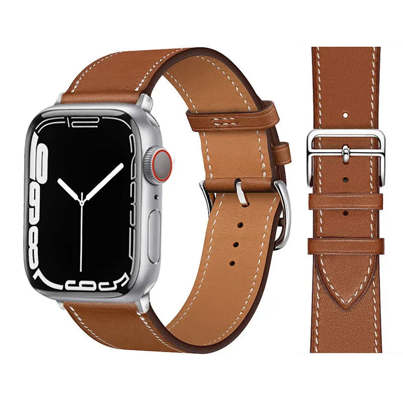 Leather Watch Straps for Apple Watch band 44mm 49mm 45mm 42mm 40mm 41mm 38mm sport bracelet iWatch series Ultra 9-8-7-6-5-4-3-SE - NJPH Best Selling 